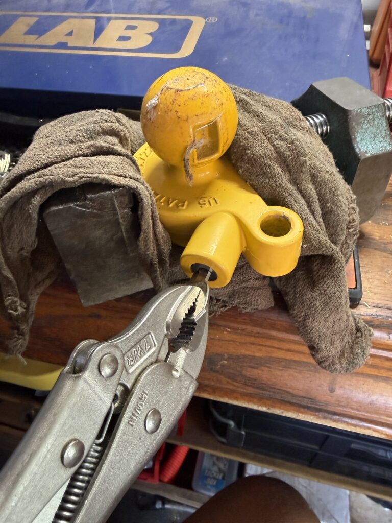 Trailer lock during a trailer lockout in Coweta, Oklahoma