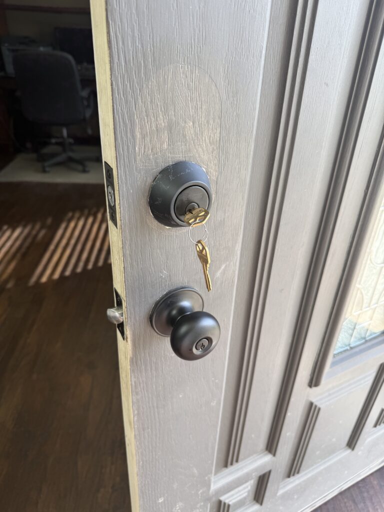 Rekeyed front-door locks in Coweta, Oklahoma