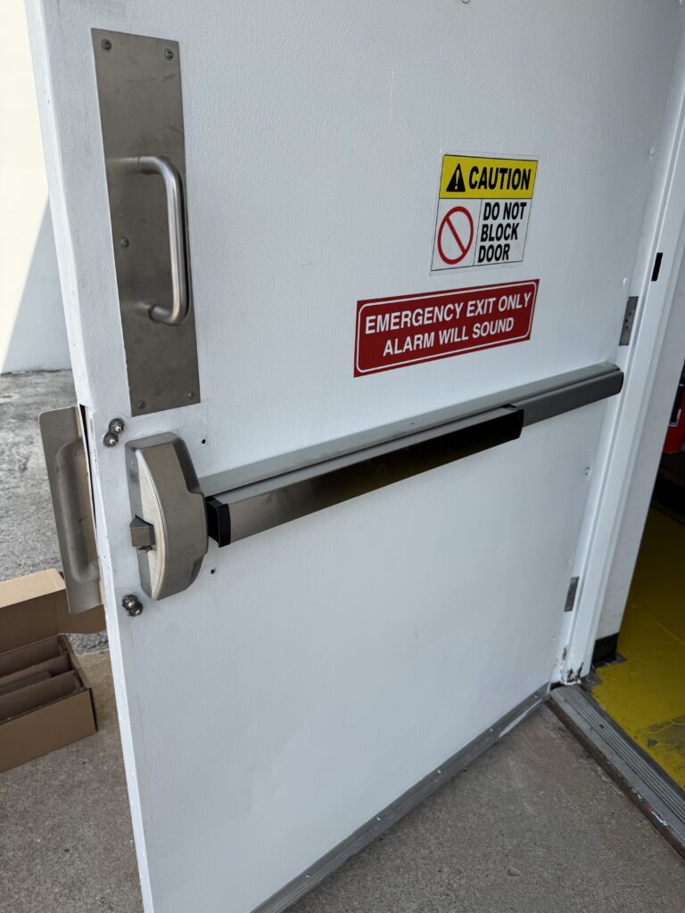 Commercial exit device and panic bar on a door in Tulsa, Oklahoma